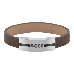 Boss Bijoux Bracelet Homme Luke - 1580496M Cuir, Acier Marron | Homme Bracelet
