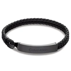 Calvin Klein Bijoux Bracelet Homme - 35000406 Cuir, Acier Noir | Homme Bracelet