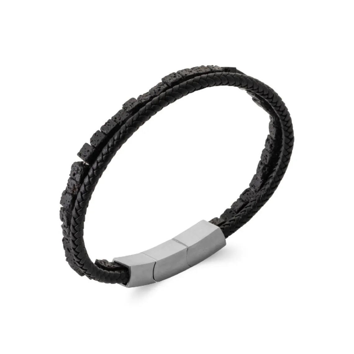 Maison de la Bijouterie Bracelet Homme cuir pierre de lave fantaisie 3ZY0U3YZ | Homme Bracelet