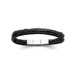 Maison de la Bijouterie Bracelet Homme cuir pierre de lave fantaisie 3ZY0U3YZ | Homme Bracelet