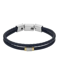 Fossil Bijoux Bracelet Homme - JF04703998 - Cuir,Acier Bleu | Homme Bracelet