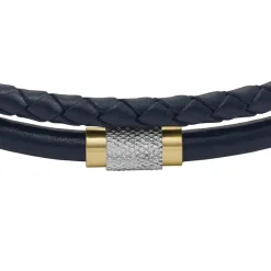 Fossil Bijoux Bracelet Homme - JF04703998 - Cuir,Acier Bleu | Homme Bracelet