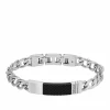 Fossil Bijoux Bracelet Homme Textured Plaque - JF04411040 Acier Argent | Homme Bracelet