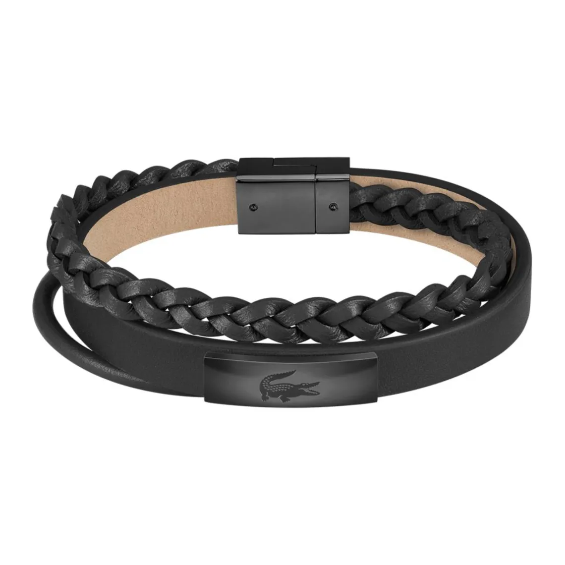Lacoste Bracelet Homme Fusion - 2040318 Cuir Noir | Homme Bracelet