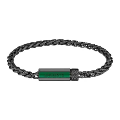 Lacoste Bracelet Homme Spelt - 2040339 Acier Noir Ajustable Circonference Interieure 190 Mm | Homme Bracelet