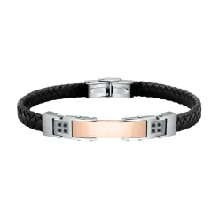 Morellato Bijoux Bracelet Homme SQH30 - Cuir Noir | Homme Bracelet