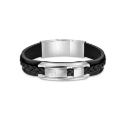 Police Bijoux Bracelet Homme - VALORIOUS Cuir Noir | Homme Bracelet