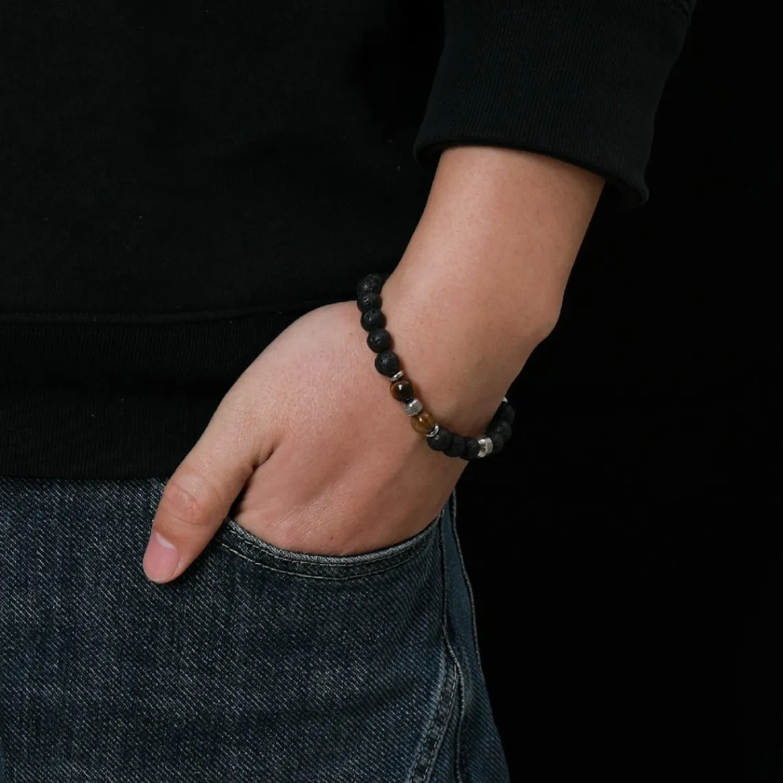 Redskins Bracelet Homme Bijoux - 285803 Pierre Noir | Homme Bracelet