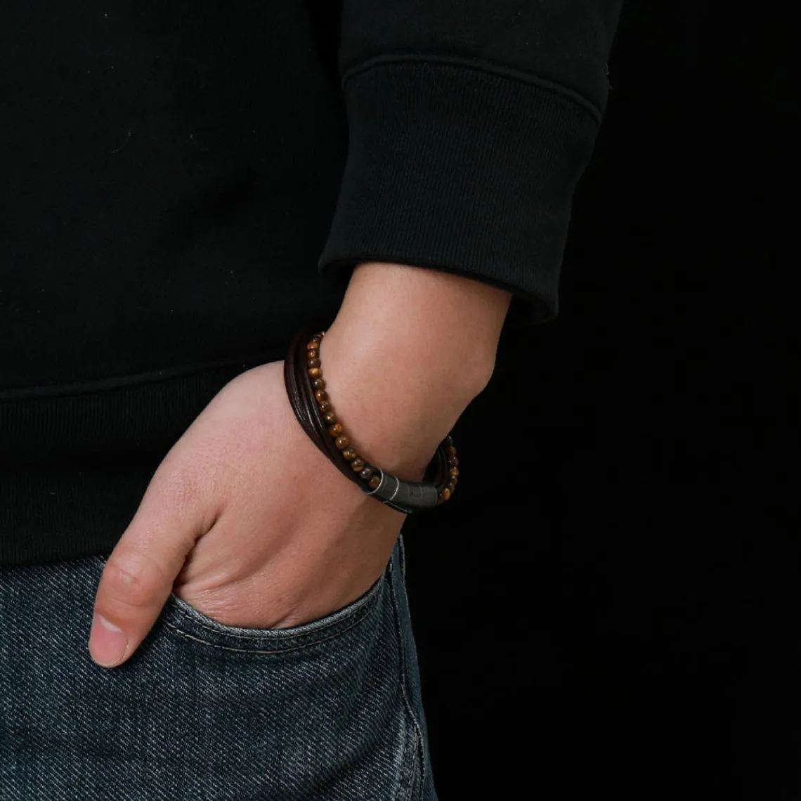 Redskins Bracelet Homme Bijoux - 285821 Cuir Marron | Homme Bracelet