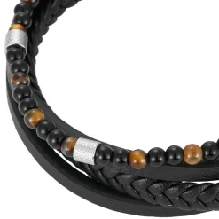 Redskins Bracelet Homme Bijoux - 285823 Cuir Noir | Homme Bracelet
