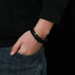Redskins Bracelet Homme Bijoux - 285823 Cuir Noir | Homme Bracelet