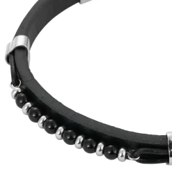 Redskins Bracelet Homme Bijoux - 285818 Cuir Noir | Homme Bracelet