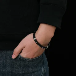 Redskins Bracelet Homme Bijoux - 285818 Cuir Noir | Homme Bracelet