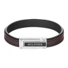 Tommy Hilfiger Bijoux Bracelet Homme Tommy Hilfiger Flat - 2790559 Acier, Cuir Argent, Marron | Homme Bracelet