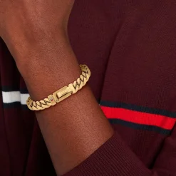 Tommy Hilfiger Bijoux Bracelet Homme Tommy Hilfiger - 2790434 Acier Doré | Homme Bracelet
