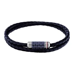 Tommy Hilfiger Bijoux Bracelet Homme - TUBE DOUBLE WRAP BRAIDED 2790326 Acier Cuir | Homme Bracelet