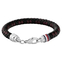 Tommy Hilfiger Bijoux Bracelet Homme Tommy Hilfiger Tyson - 2790632 Acier, Cuir Argent, Noir | Homme Bracelet