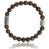 Lauren Steven Bracelet Design ML053 - Bracelet En Pierre Naturelle Bronzite Homme | Homme Bracelet