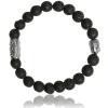 Lauren Steven Bracelet Design ML032 - Bracelet En Pierre Naturelle Pierre de Lave Homme | Homme Bracelet