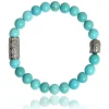 Lauren Steven Bracelet Design ML072 - Bracelet En Pierre Naturelle Turquoise Homme | Homme Bracelet