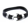 Redskins Bracelet 285122 - Bracelet Ancre Noir Cuir Homme | Homme Bracelet