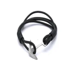 Redskins Bracelet 285120 - Bracelet Ancre Cuir Noir Homme | Homme Bracelet