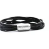 Redskins Bracelet 285125 - Bracelet Cuir Multitour Noir Homme | Homme Bracelet