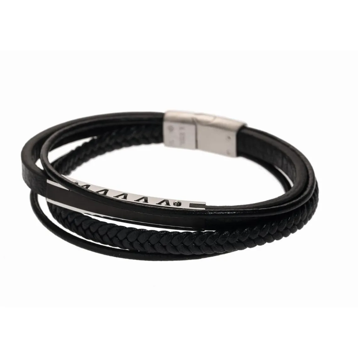 Redskins Bracelet Bijoux 285524 - Homme en Cuir Tressé et Acier | Homme Bracelet