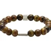 Rochet Bracelet B286003 - ZEN Perles Quartz Oeil de Tigre Acier Moleté Homme | Homme Bracelet