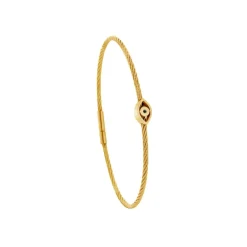Torrence Bijoux Bracelet acier doré motif oeil avec diamant noir 1 mm | Femme Bracelet