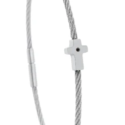 Torrence Bijoux Bracelet acier motif croix avec diamant noir 1 mm | Femme Bracelet