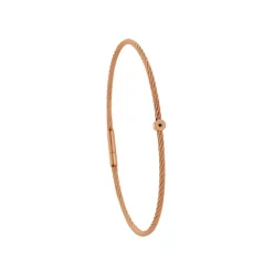Torrence Bijoux Bracelet acier rose motif rond avec diamant noir 1 mm | Femme Bracelet