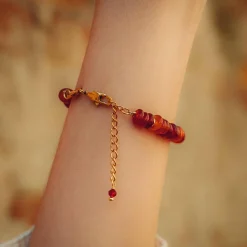 Sloya Bracelet Blima en pierres Agate rouge | Femme Bracelet