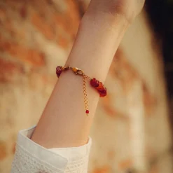 Sloya Bracelet Blima en pierres Agate rouge | Femme Bracelet