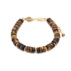 Sloya Bracelet Blima en pierres Oeil de Tigre | Femme Bracelet