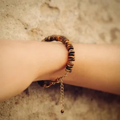 Sloya Bracelet Blima en pierres Oeil de Tigre | Femme Bracelet