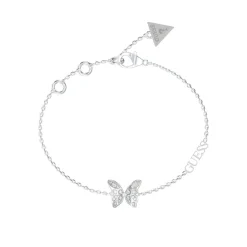 Guess Bijoux Bracelet Chrysalis Acier Rhodié Papillon Pavé De Zircons Cubiques | Femme Bracelet