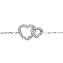 Maison de la Bijouterie Bracelet Coeur femme argent rhodié blanc micro serti - VWZ6V6ZV | Femme Bracelet