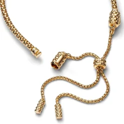 Pandora Bracelet Coulissant Chaîne Cloutée Doré | Femme Bracelet