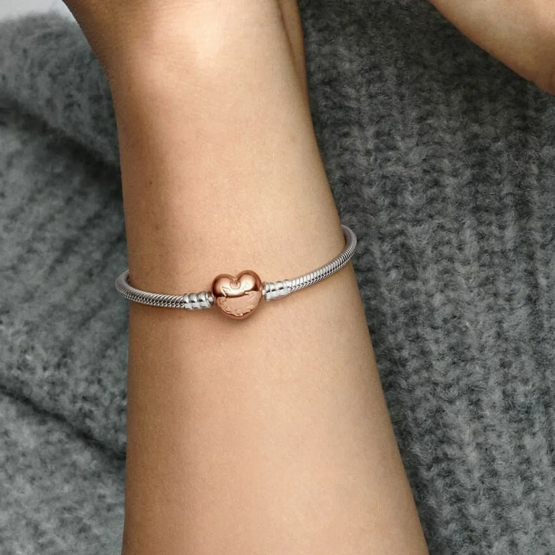 Pandora Bracelet Cœur & Maille Serpent Moments | Femme Bracelet
