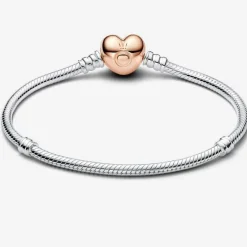 Pandora Bracelet Cœur & Maille Serpent Moments | Femme Bracelet