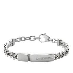 Diesel Bijoux Bracelet Diesel Stacked DX0966040 - Bracelet Gourmette Chromée Homme | Homme Bracelet