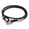 Pandora Bracelet Double en Cuir Tressé Marron | Femme Bracelet