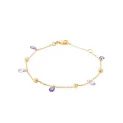 Maison de la Bijouterie Bracelet fantaisie femme cristal violet plaqué or UW404ZZV | Femme Bracelet
