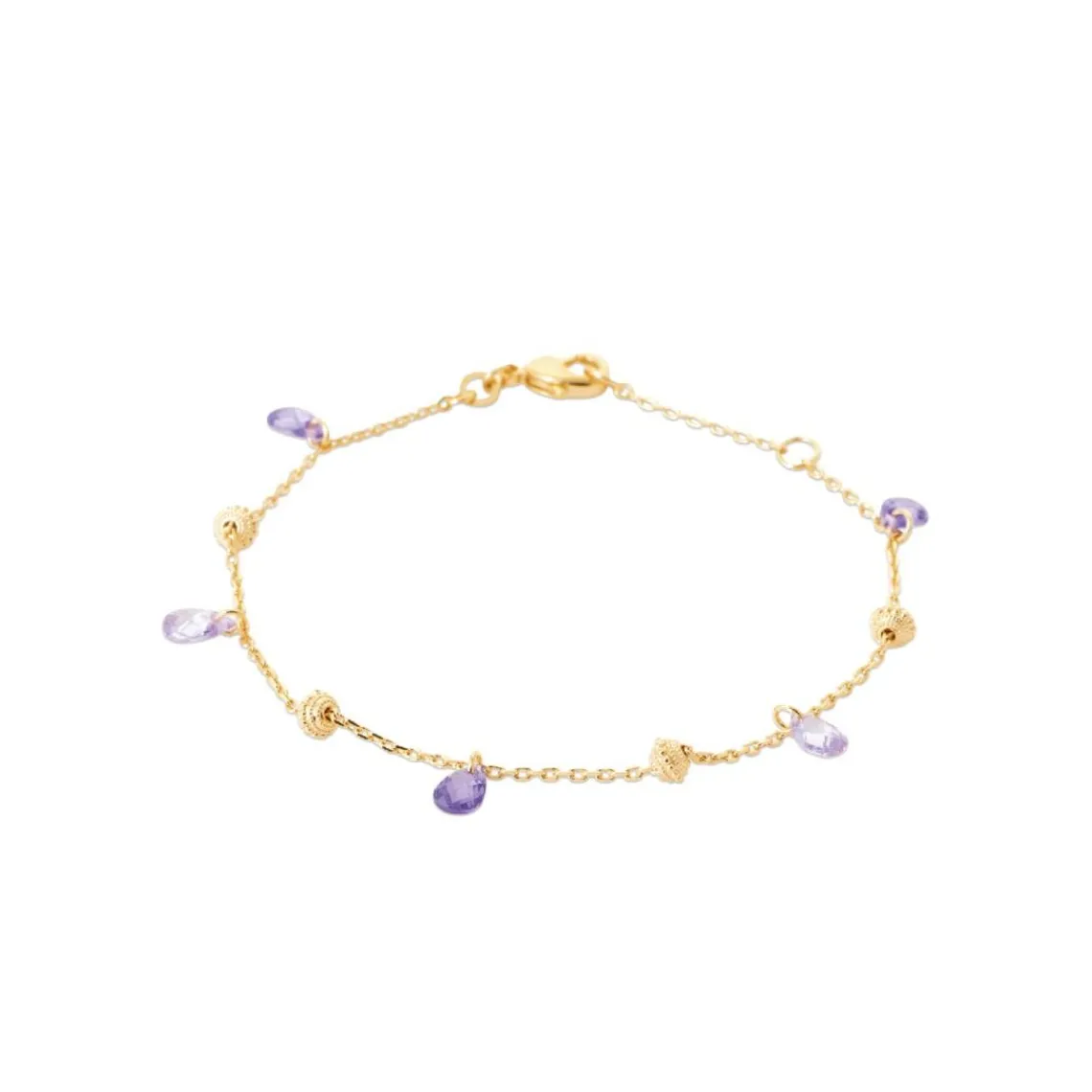 Maison de la Bijouterie Bracelet fantaisie femme cristal violet plaqué or UW404ZZV | Femme Bracelet