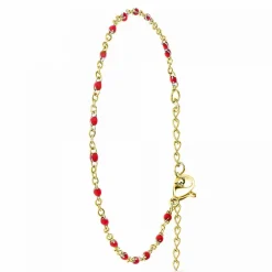 Angèle M Bijoux Bracelet Femme Angèle M - B2395-ROUGE Acier Doré | Femme Bracelet