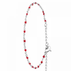 Angèle M Bijoux Bracelet Femme Angèle M - B2381-ROUGE Acier Argent | Femme Bracelet