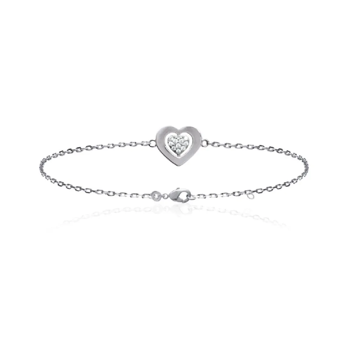 Maison de la Bijouterie Bracelet femme argent cœur VW30YUZV | Femme Bracelet
