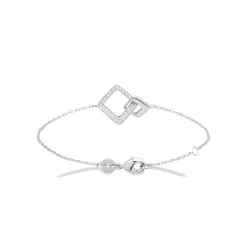 Maison de la Bijouterie Bracelet femme argent double carré oxyde VW3WZVZV | Femme Bracelet