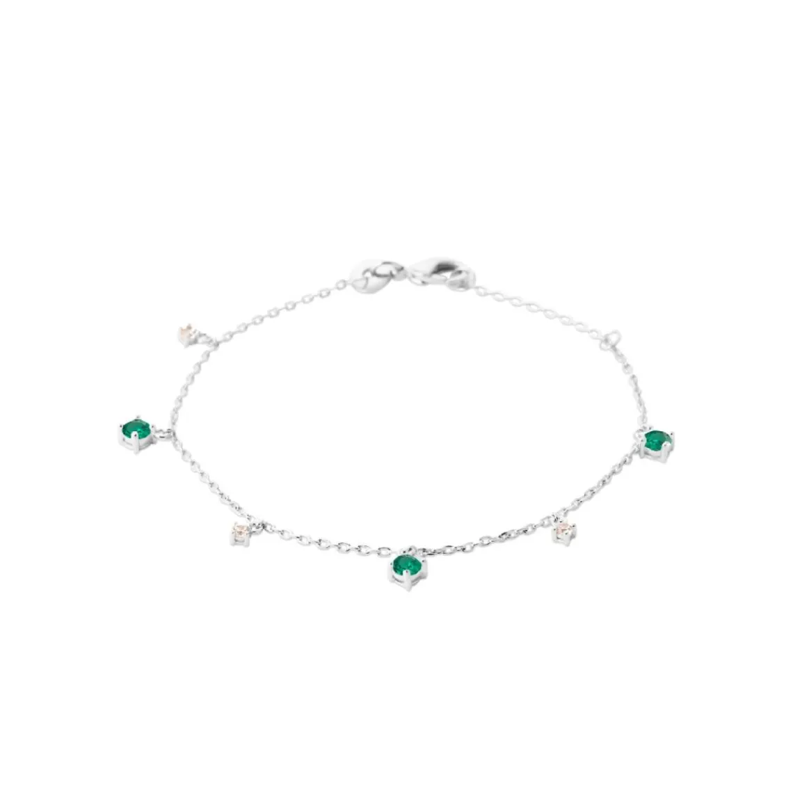 Maison de la Bijouterie Bracelet femme argent fantaisie pierres vertes VW3W46ZV | Femme Bracelet